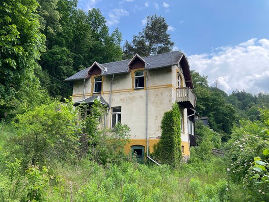 Denkmalgeschütze Villa der ehem. Patentpapierfabrik in Amtsberg südlich von Chemnitz auf 2.800 m²