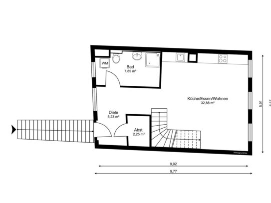 IMMORath.de - Frisch sanierte 3-Zimmerwohnung mit einzigartigem Schnitt und Galerie