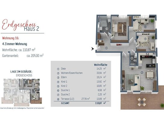 TRAUMGARTEN: Familienwohnung mit 4 Zimmern und großem Südwest-Garten