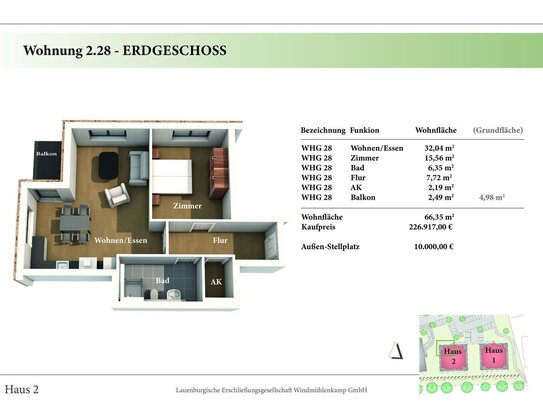 2 Zimmer EG Neubau-Eigentumswohnung 2.28