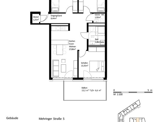 88 m² 4-Zi.-Whg. mit Balkon im Zentrum von Burghausen zum Kauf: EH40-QNG: 5% AfA + 5% Sonder-AfA & 150.000 € KfW-Kredit