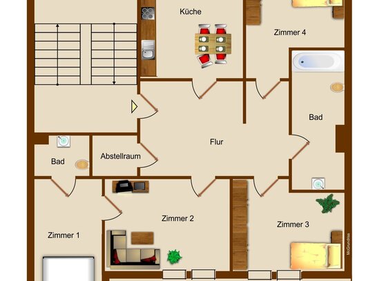 Stadtfeld-Ost I Balkon I Bad mit Wanne I Gäste-WC I Einbauküche I Aufzug vorhanden