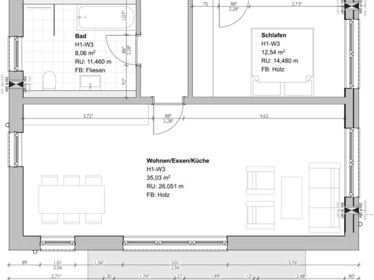 Stadtgarten Koblenz Bubenheim - 2 Zimmer EG mit großer Terrasse