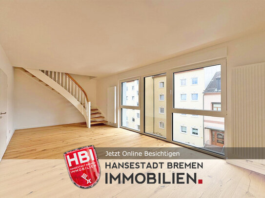 Flüsseviertel / Erstbezug / Exklusive 4-Zimmer-Maisonettewohnung mit Dachterrasse