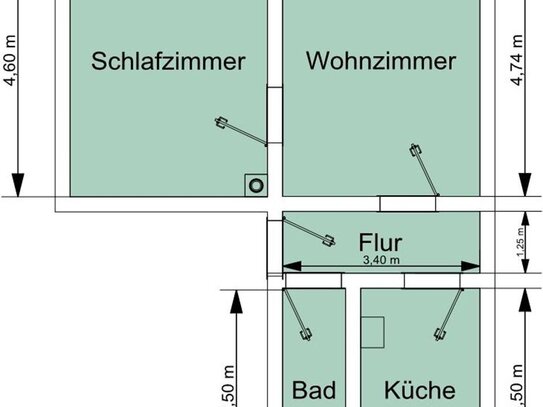 Helle und freundliche 2-Zimmer Wohnung mit Balkon