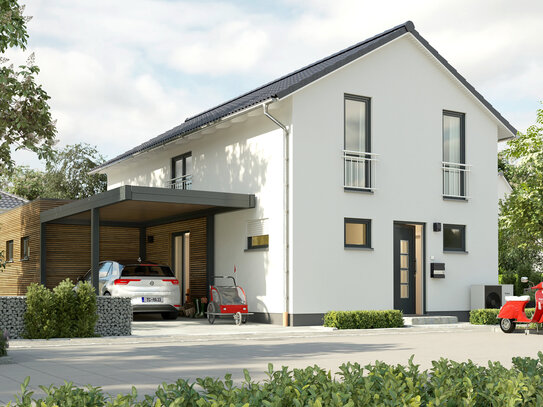 Ein Haus mit stilvollem Carport: Ein Ort zum Wohlfühlen und Entspannen