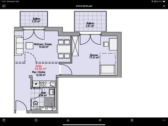 2-Zimmer, 2 Balkone, EBK, TG, Aufzug, sehr gute ÖPNV Anbindung, Innenstadtnähe, ab 1.1.2025 frei