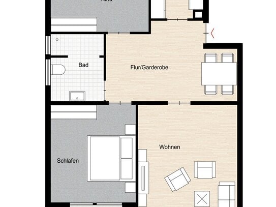 Moderne 3-Zimmer-Wohnung mit Balkon in der Weststadt