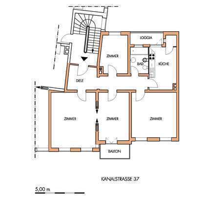 Lichtdurchflutete 4-Zimmerwohnung am Kanal