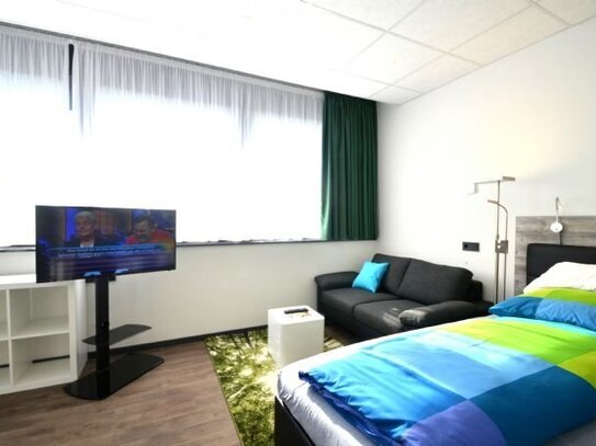 Schönes 1-Zimmer-Penthouse-Apartment, klein & exklusiv, voll ausgestattet, Innenstadt Offenbach