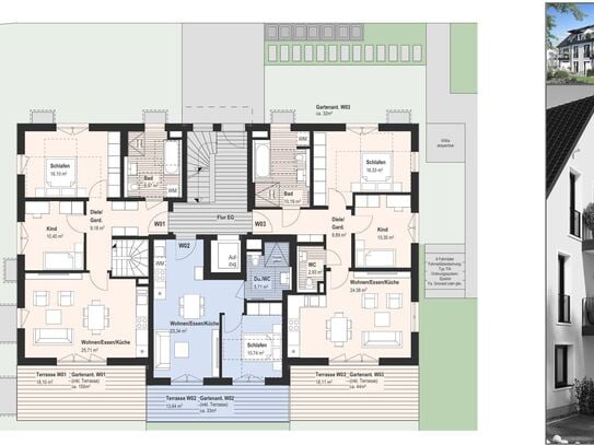 *NEUBAU*ERSTBEZUG*sehr schöne und helle 5 Zi. Garten Wohnung ( EG_UG)*3 Bäder* Lift*Fbhzg*Wärmepumpe*Lift*Viel Platz!!*…