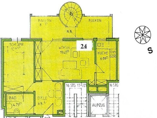 modernes, freundliches, 2 Zi.- Apartment mit großem Balkon und EBK