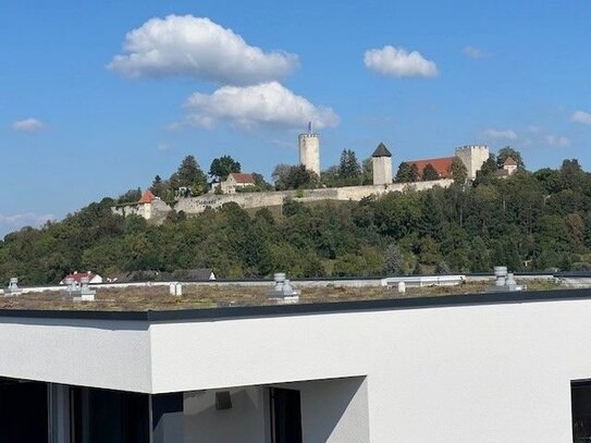 Penthouse-Whg im Zentrum von Burglengenfeld, Burgblick, großer SW-Balkon, Erstbezug