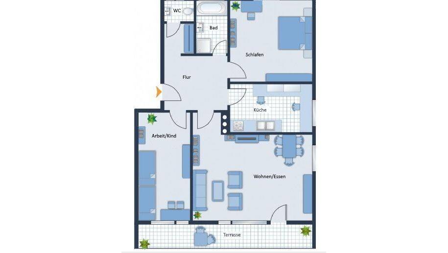                                                               Sch&ouml;ne 3 Zimmer-Gartenwohnung in Gro&szlig;gr&uuml;ndlach                                                       in Kraftshof (Nürnberg)