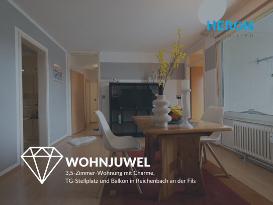 WOHNJUWEL - 3,5-Zimmer-Wohnung mit Charme, TG-Stellplatz und Balkon in Reichenbach an der Fils