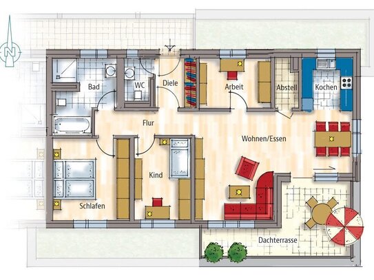 3,5-Zimmer-Penthouse-Wohnung in Emskirchen!