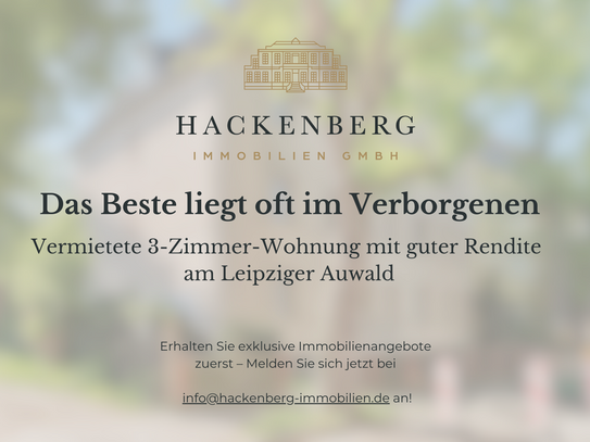 3-Raum-Wohnung am Leipziger Auwald! Über 4% Rendite.