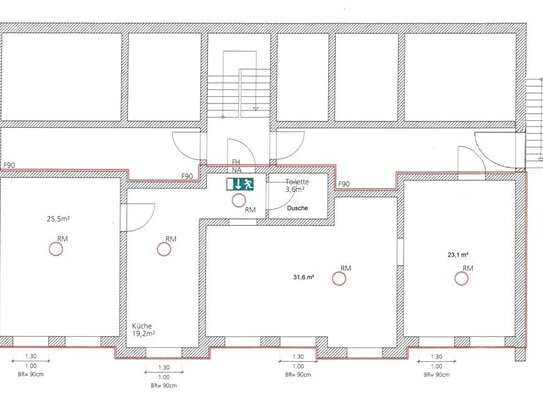 3 Arbeitsräume im Souterrain mit viel Licht, ob als Atelier oder Büro, Sprachschule oder, oder..