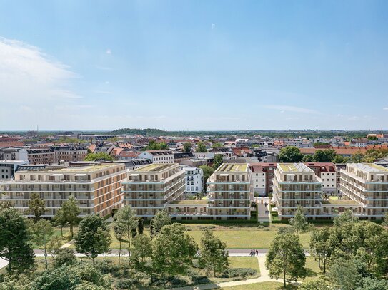 // Grandioser Blick über Leipzig * 4-Raum-Wohnung mit Dachterrasse* Effizienzhaus 40 QNG-Plus//