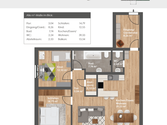 HAUS 3; 7TÄLER WOHNEN Dietfurt: Neubau 3-Zimmer-Obergeschoss-Wohnung mit Aufzug u. Tiefgarage (provisionsfrei)