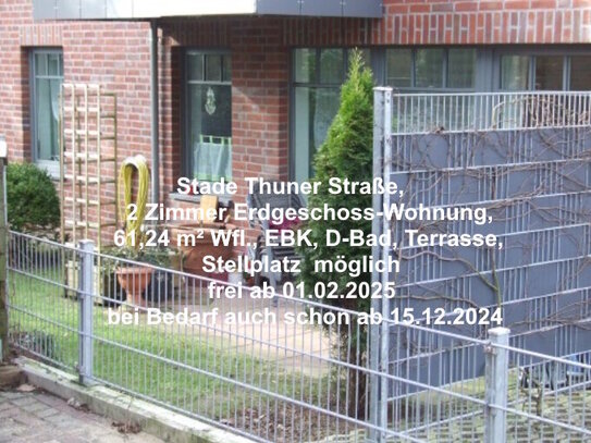 Stade, Thuner Straße, 2 Zimmer EG-Whg. mit Terrasse