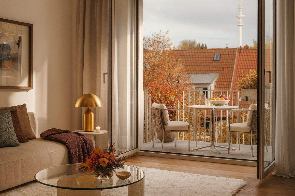 Großzügige 2 Zimmerwohnung mit Balkon und Dachterrasse mit Blick in den Himmel