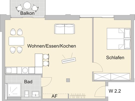 Ansprechende Wohnanlage im Nürnberger Norden: Kernsanierte 2-Zimmer-ETW mit Balkon!