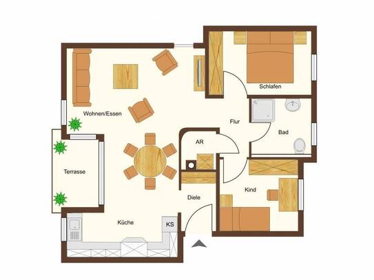 Schöne EG - 3 Raum-Wohnung mit kl. Terrasse in Bexbach!