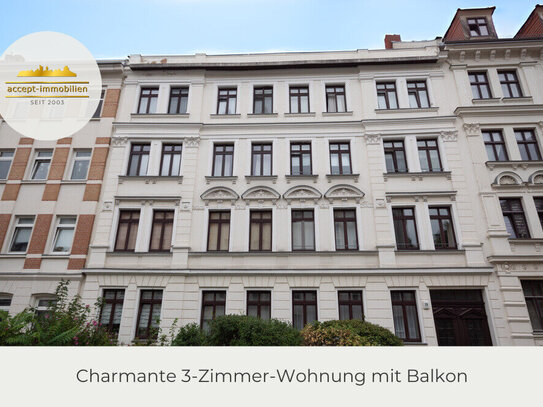 ** Ruhig gelegene 3-Zimmer-Wohnung mit Balkon & Tageslichtbad in Gohlis **