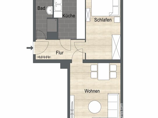 Lindenau I 2 Zimmer I Küche mit Einbauküche I modernes Tageslichtbad mit Dusche