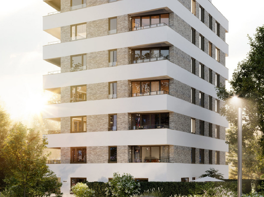 2-Zimmer-Wohnung mit Blick auf die Skyline und Loggia mit modernster Verglasung