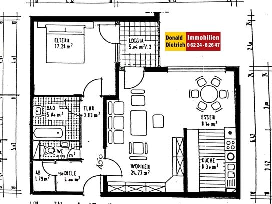 Hockenheim-Zentrum, VP 2,5 ZKB-ETW, 2.OG,Loggia, z.Zt. vermietet, Wfl. ca. 76 m";,VP 208 000.-€