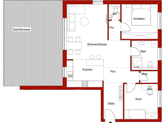 PENTHOUSE / NEUBAU / 3-Zimmer-Wohnung / DONAUESCHINGEN / Haus F