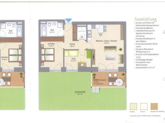 Schöne 3 Zimmerwohnung mit Garten und Kfz.Stellplatz