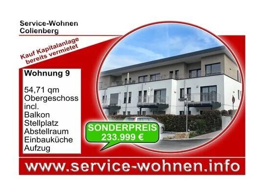 KAUF KAPITALANLAGE SERVICE-WOHNEN Collenberg Miltenberg Seniorenwohnen 55 Plus Stellplatz, el. Rollos, Dachterrasse