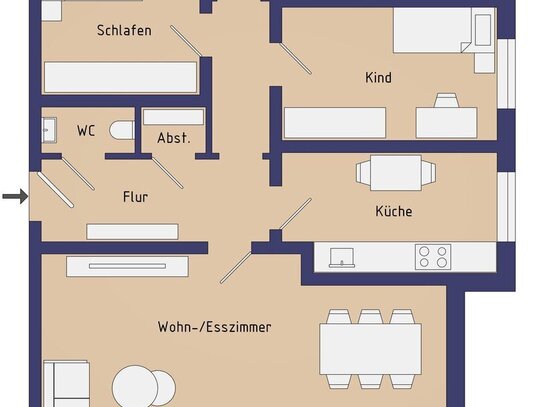 Helle 3-Zimmer-Wohnung in Reinbek - Erstbezug nach Sanierung