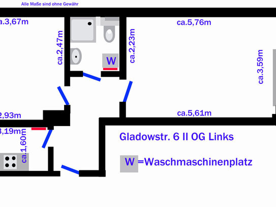 2Zi.-Whg., mit Balkon, ca 51,91m², Einbauküche, Duschbad,