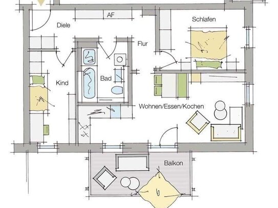 NEU Kompakte 3-Zi.- Balkonwohnung, weitere Größen! Planeinsicht am SO von 14-15 Uhr!