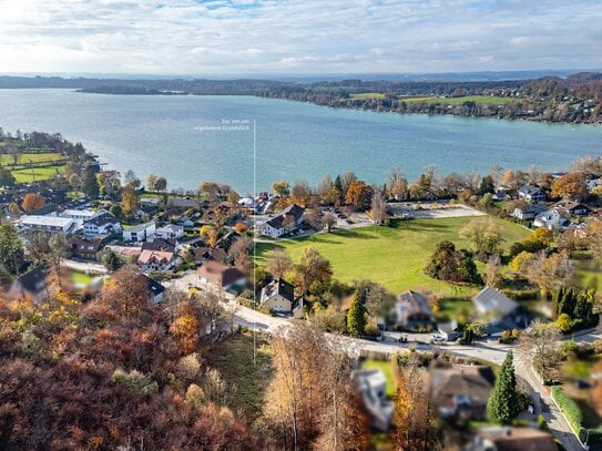 Grundstück mit Baugenehmigung für eine Doppelhaushälfte - nur fünf Gehminuten zum Wörthsee