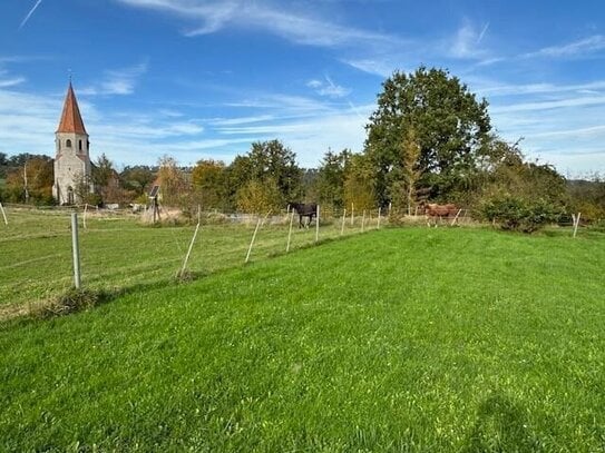 Baugrundstück, in traumhafter Natur (Steigerwald) mit bestem Ausblick, 2 Zufahrten, teilerschlossen