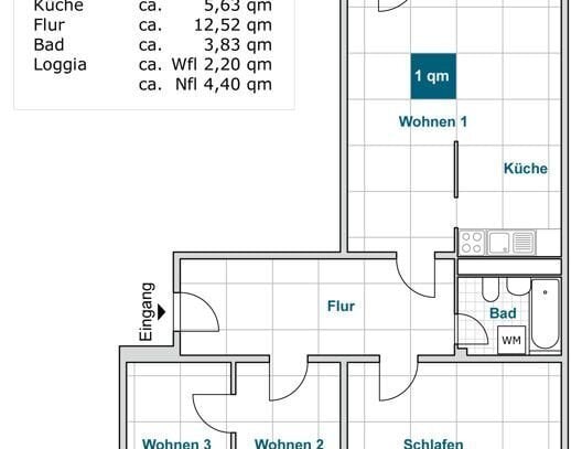 Aus 3 mach 4! Schöne 4 Zimmer Wohnung