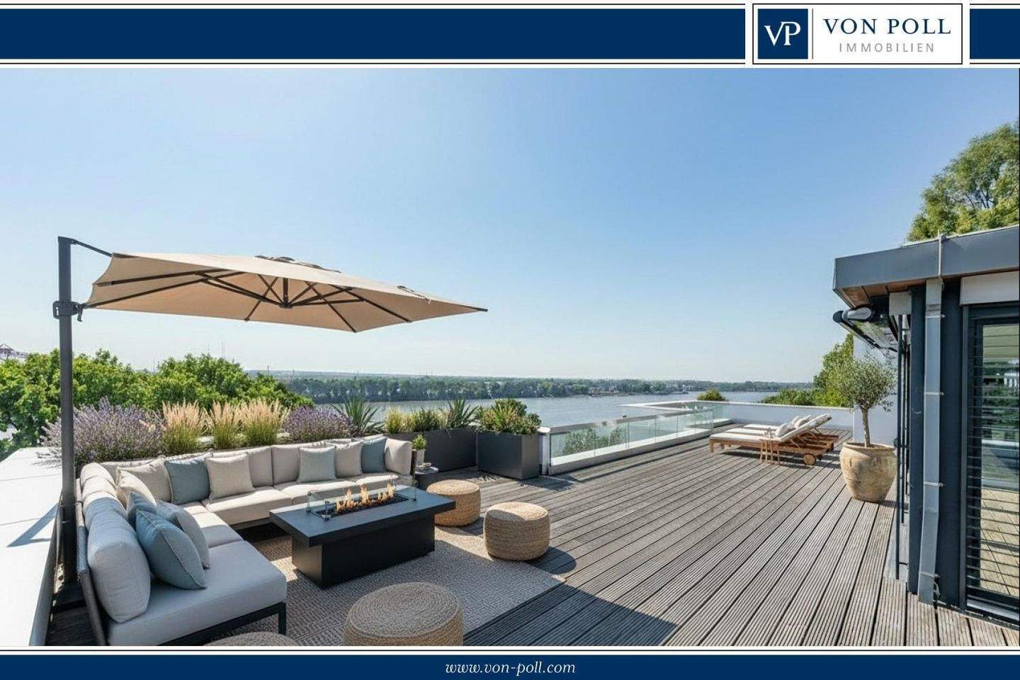 Penthouse-Maisonette an der Elbe mit Zugang zum Strand!