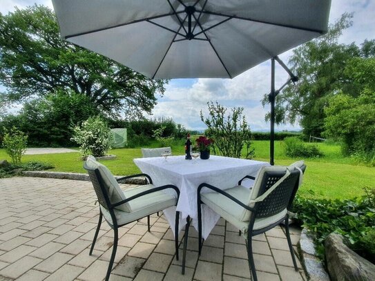 Exklusive Garten-Wohnung mit unverbaubarem Bergblick, Weilheim