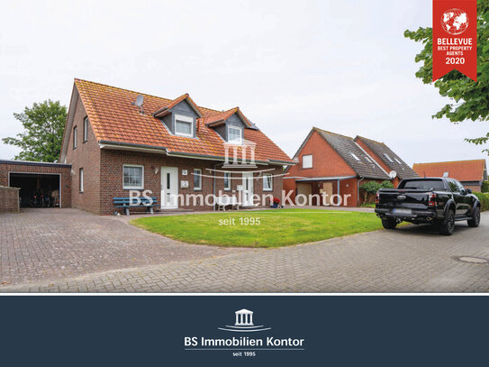 Upleward-Trockenstrand! Renovierte Doppelhaushälfte mit Garage, Gartenanlage und Terrasse