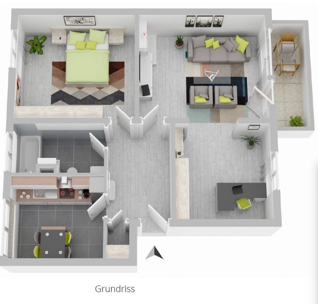 Ruhige 2-3 Zimmer *Loggia*frisch renoviert