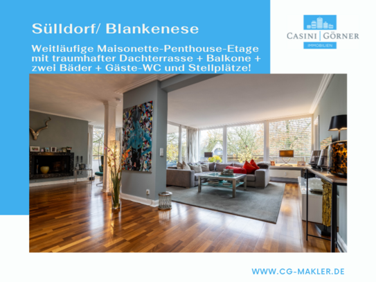 Sülldorf/ Blankenese - Weitläufige Maisonette-Penthouse-Etage mit traumhafter Dachterrasse!