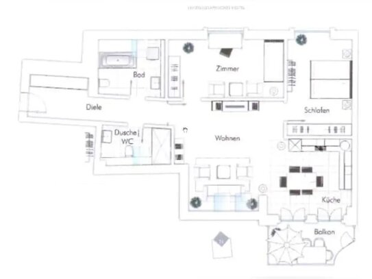 [TAUSCHWOHNUNG] 3-Zimmer Wohnung, Dachgeschoss, Zentrumsnah, Südbalkon