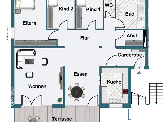 Geräumige Erdgeschoss Wohnung mit Terrasse und Garten in ruhiger Wohnlage