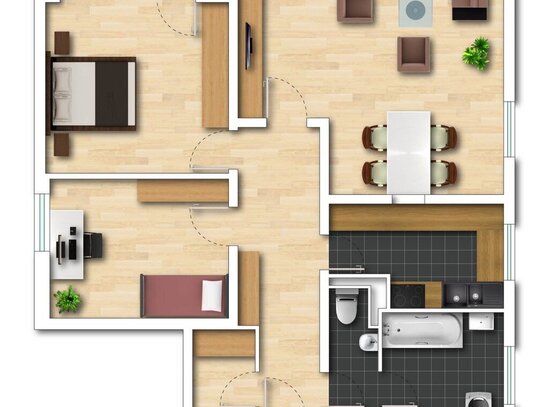 3,5 Zimmer - modernisiert - suchen klugen Kapitalanleger! (4% Rendite)