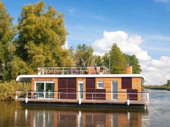 Modernes Hausboot - Wohnen und Leben auf dem Wasser !